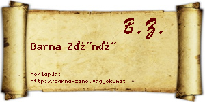 Barna Zénó névjegykártya